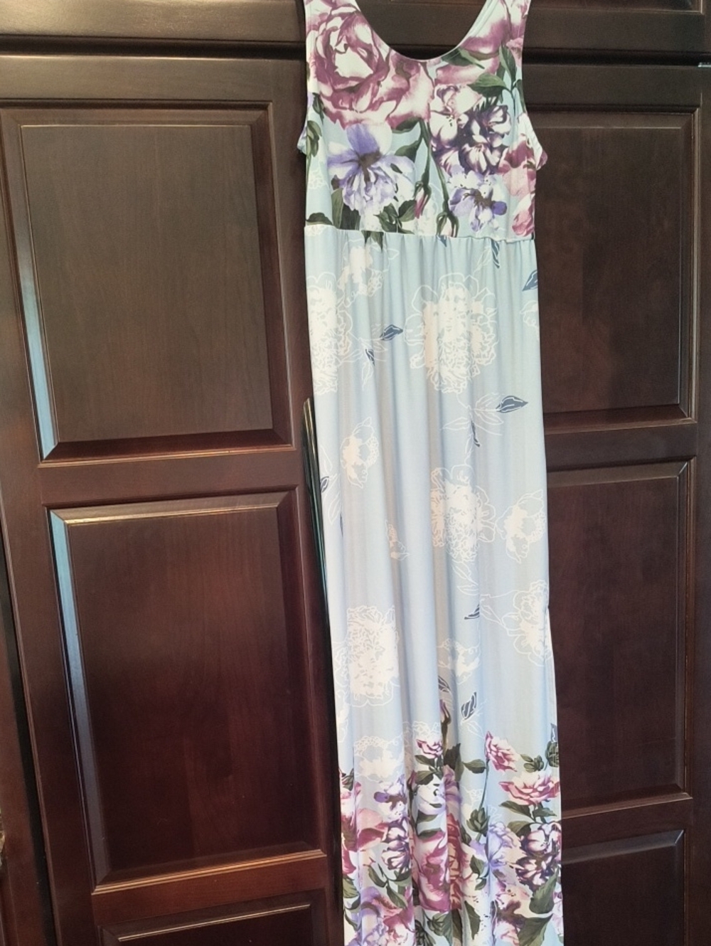 entro Pastel Floral Print Dress in Lavender, Light Blue and Green